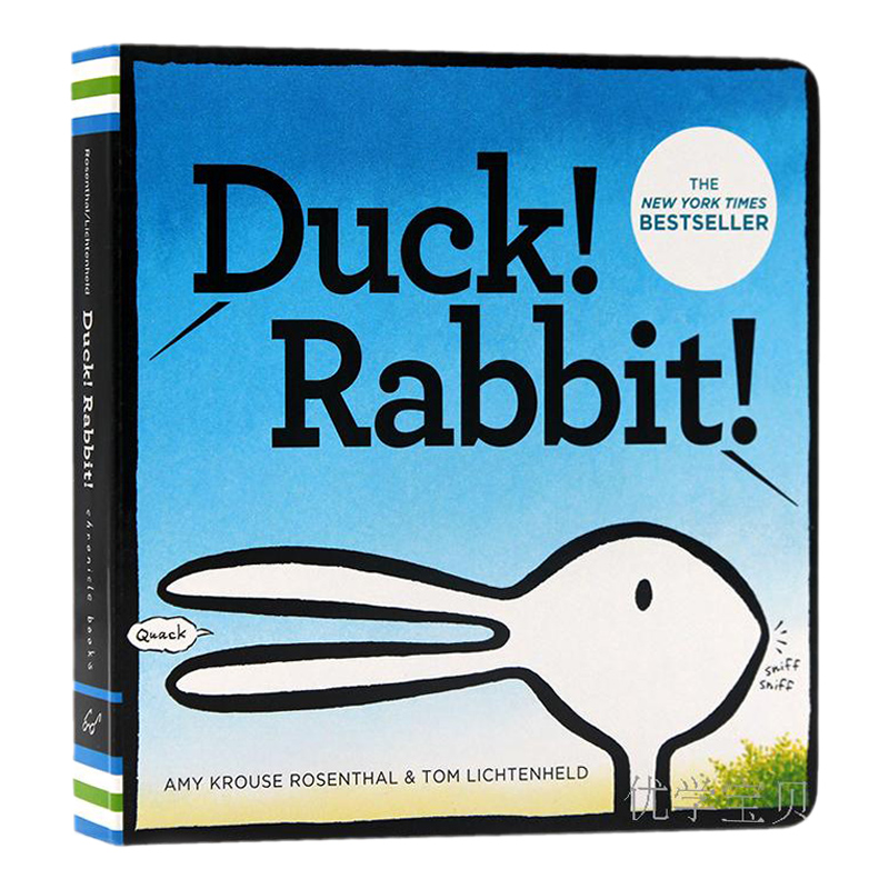 鸭子还是兔子英文原版绘本 Duck! Rabbit!  吴敏兰书单思维拓展撕不烂纸板书儿童英语启蒙亲子共读图画书