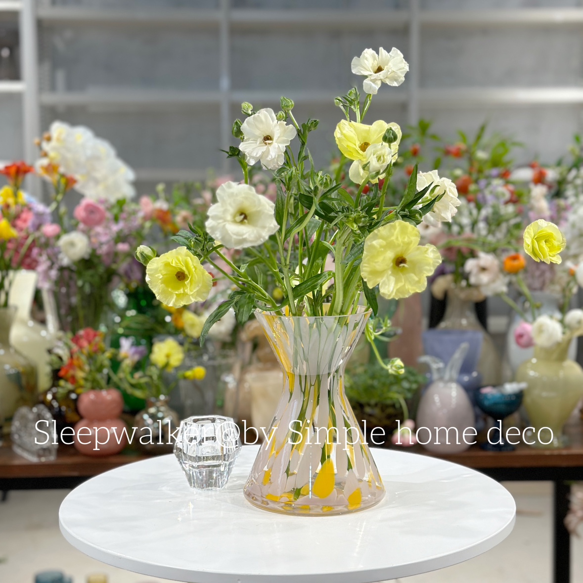 定制缤纷系列多款外贸出口原色料玻璃彩点花瓶花器 蘑菇灯罩摆件