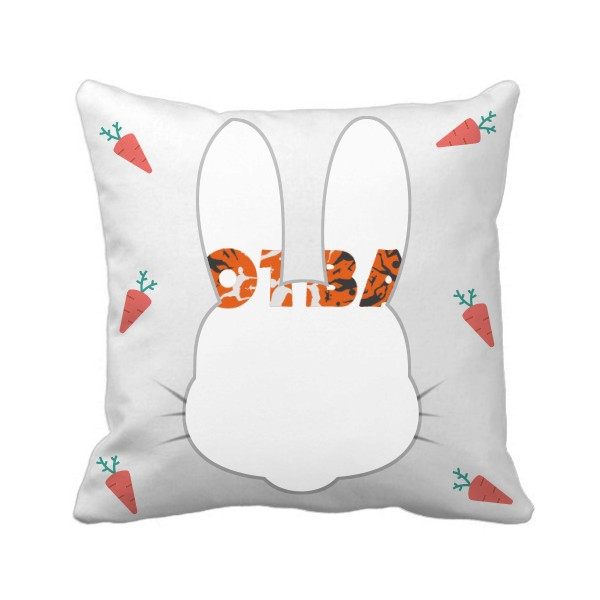英语时尚风格文字足球运动兔子方形抱枕靠枕沙发靠垫双面含芯礼物
