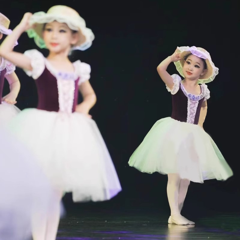 珍妮公主童话梦想家演出服公主的梦舞蹈服装儿童可爱蓬蓬纱裙帽子