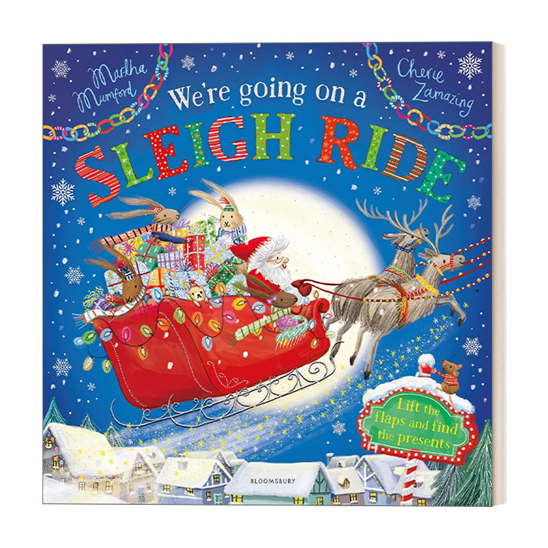 英文原版 We're Going on a Sleigh Ride 我们要做圣诞老人的雪橇 小兔子系列绘本 翻翻书 英文版 进口英语原版书籍