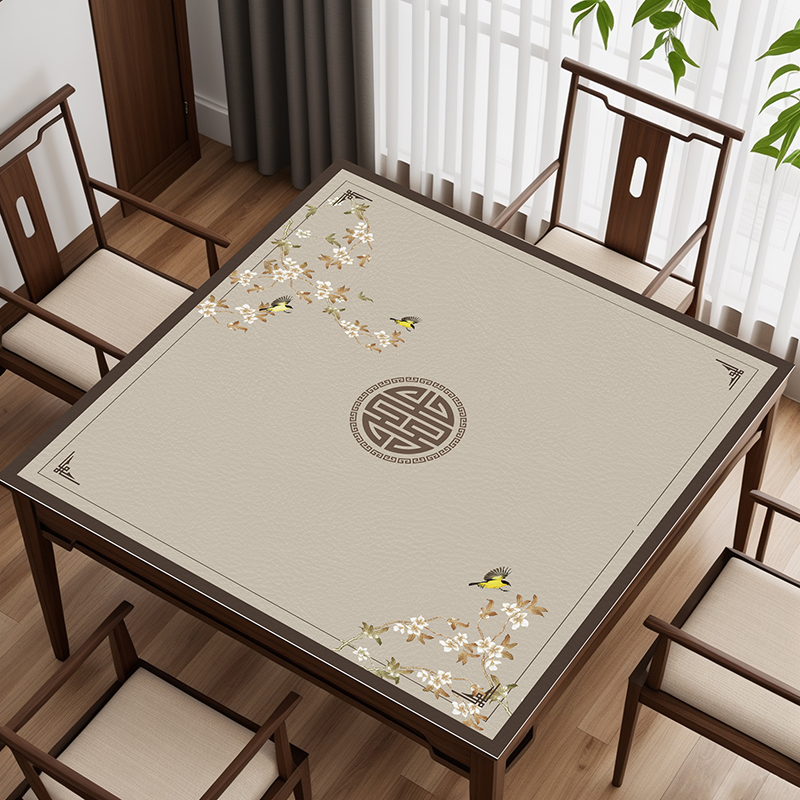 新中式桌布老式八仙桌四方正方形实木餐桌垫茶几桌垫隔热防油防水