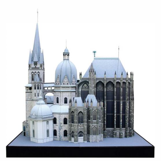 德国亚琛大教堂建筑3d立体纸模型DIY手工制作儿童益智折纸玩具