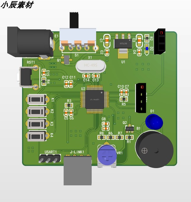 STM32F103C8T6工程模板 电压，温度采样OLED显示PCB原理图源码