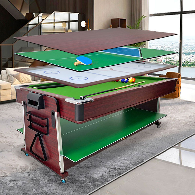 小型台球桌家用四合一多功能旋转乒乓球桌冰球桌家庭迷你桌球台
