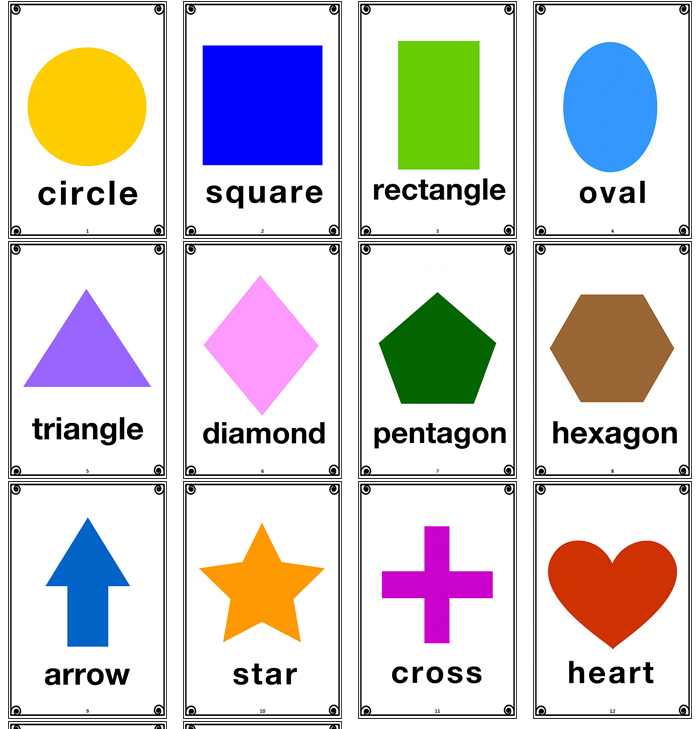 shape 英文图形形状闪卡大卡卡片宝宝早教启蒙双语幼儿园英语教师