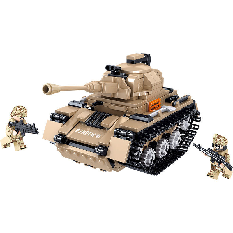 兼容乐积木钢铁雄狮中型坦克军事武装装甲车拼组装模型儿童玩具高