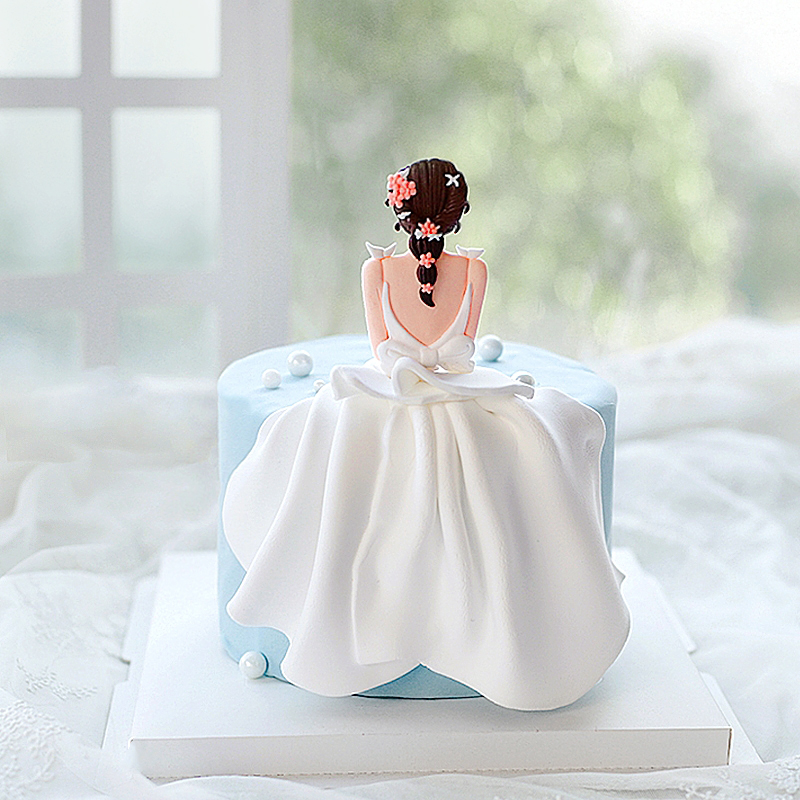 母亲节烘焙蛋糕装饰蝴蝶结背影女神少女仙女生日插件甜品装扮