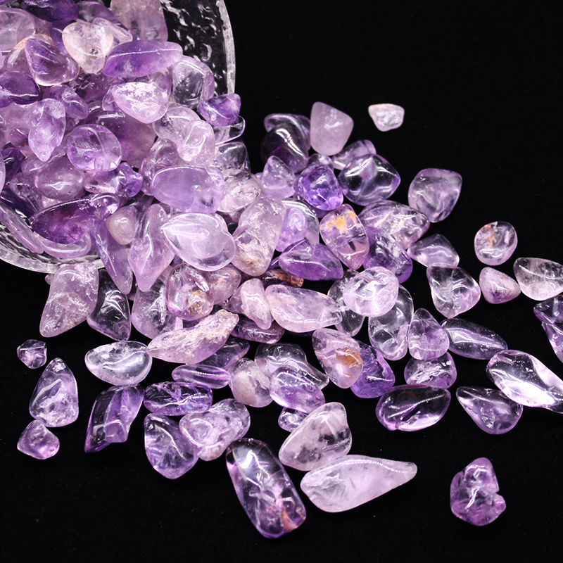 易晶缘天然紫水晶碎石摆件手链饰品消磁石家居装修铺设鱼缸石花盆