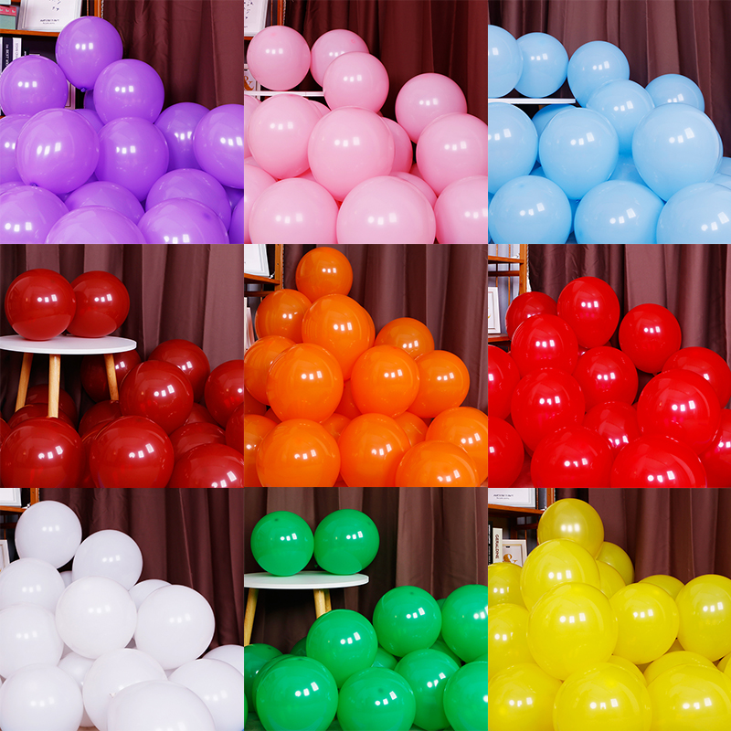 情人节活动气球布置场景装饰开业商场拱门10寸圆形彩色汽球100个