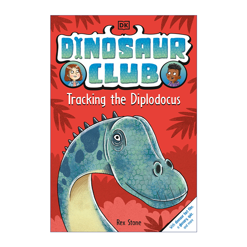 英文原版 Dinosaur Club Tracking the Diplodocus 恐龙俱乐部系列 追踪梁龙 DK儿童章节桥梁故事书 Rex Stone 进口英语原版书籍