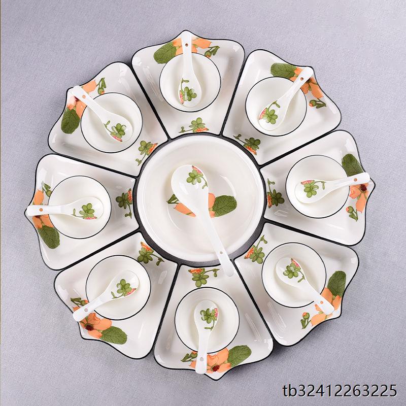 2024最新款家用网红陶瓷家庭装餐具组合碗盘碗筷精致过年一整套装