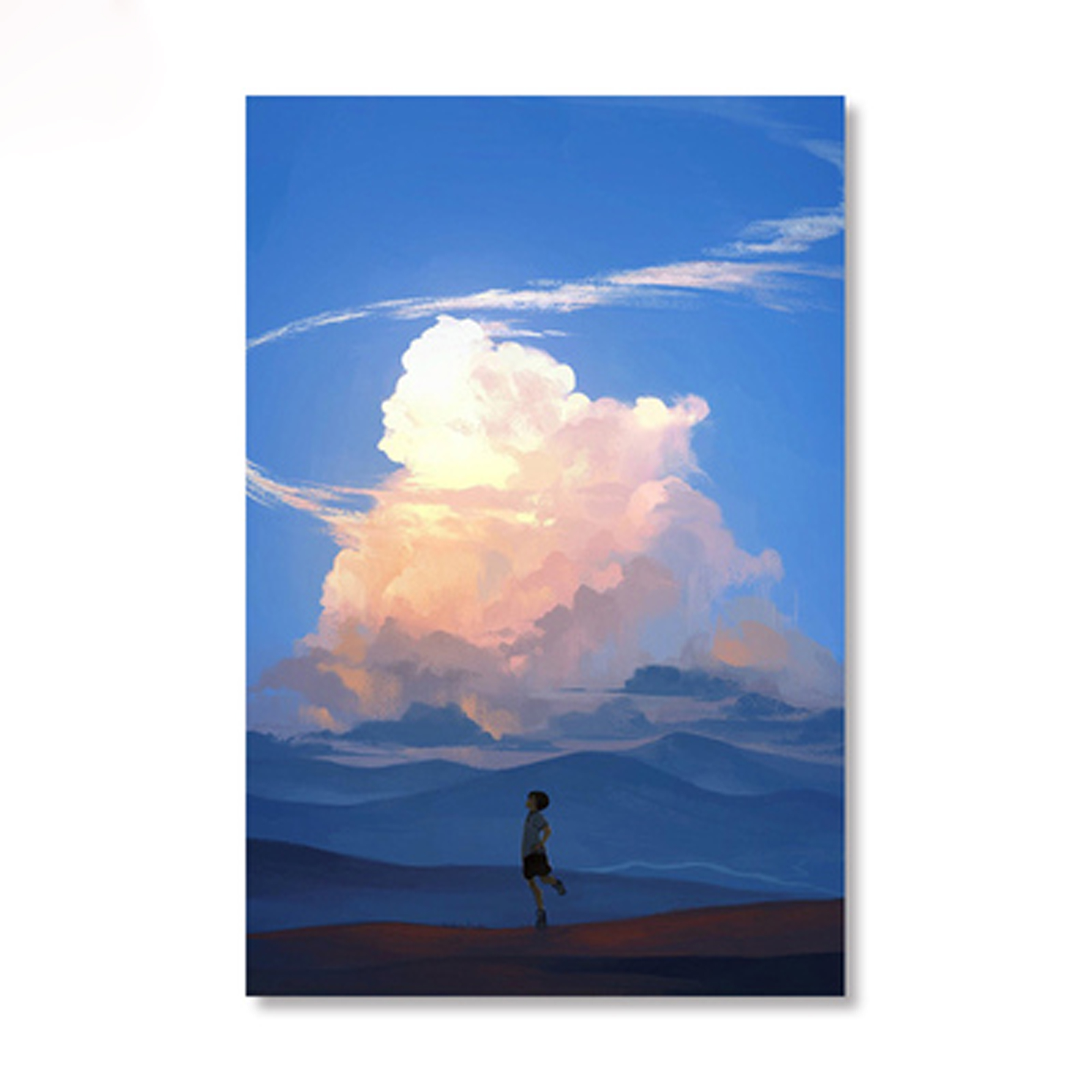 减压创意diy数字油画自己填色唯美仰望天空云朵室内装饰挂画礼物