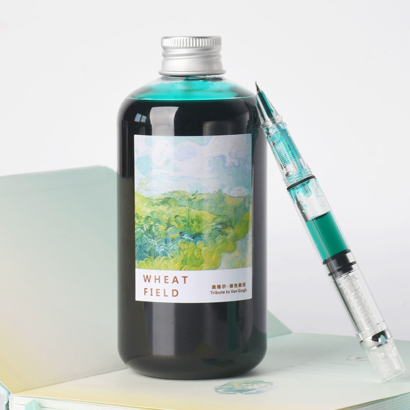 【超大瓶500ml】钢笔用非碳素彩墨墨水黑色玻璃笔蘸水笔彩色墨水