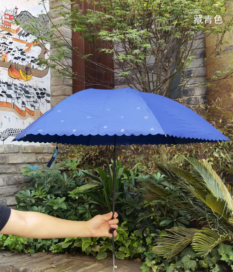 台湾彩虹屋特惠三折五折加厚黑胶超强防紫外线防晒遮阳晴雨两用伞