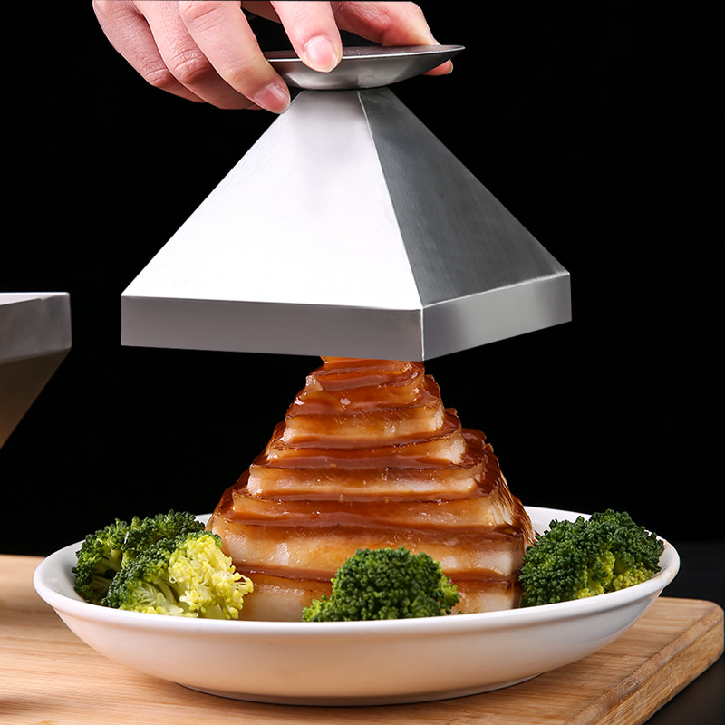 金字塔四角造型宝塔肉模具不锈钢酒店家用做扣肉蒸菜摆盘专用工具