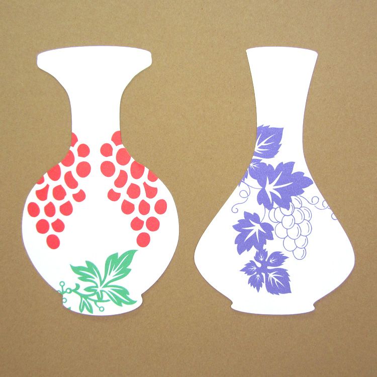 花瓶绘画卡纸空白底瓶子手工制作模具彩绘手绘卡纸青花瓷白胚