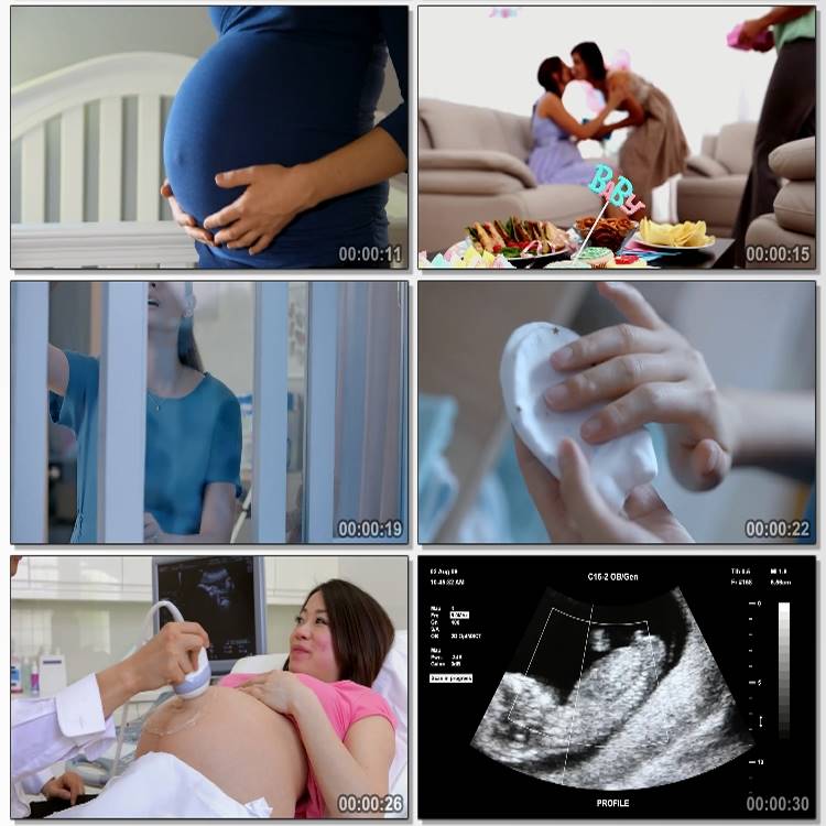 孕妇 产检 分娩母爱 婴儿出生小孩 婴幼儿母婴产品广告 视频素材