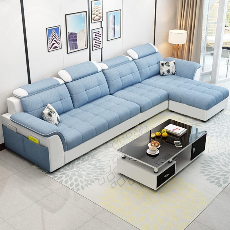 布艺沙发小户型客厅组合简约现代公寓租房乳胶便宜经济科技布沙发