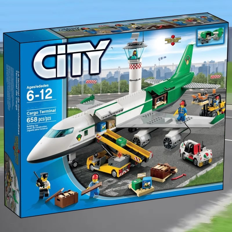 城市系列货运机场码头客机飞机兼容乐高男女孩拼装积木玩具60022