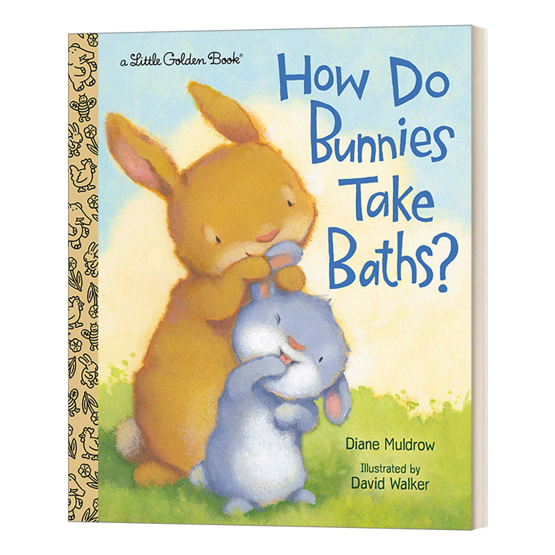 英文原版绘本 How Do Bunnies Take Baths Little Golden Book 兔子怎么洗澡 兰登书屋精装小金书 英文版 进口英语原版书籍