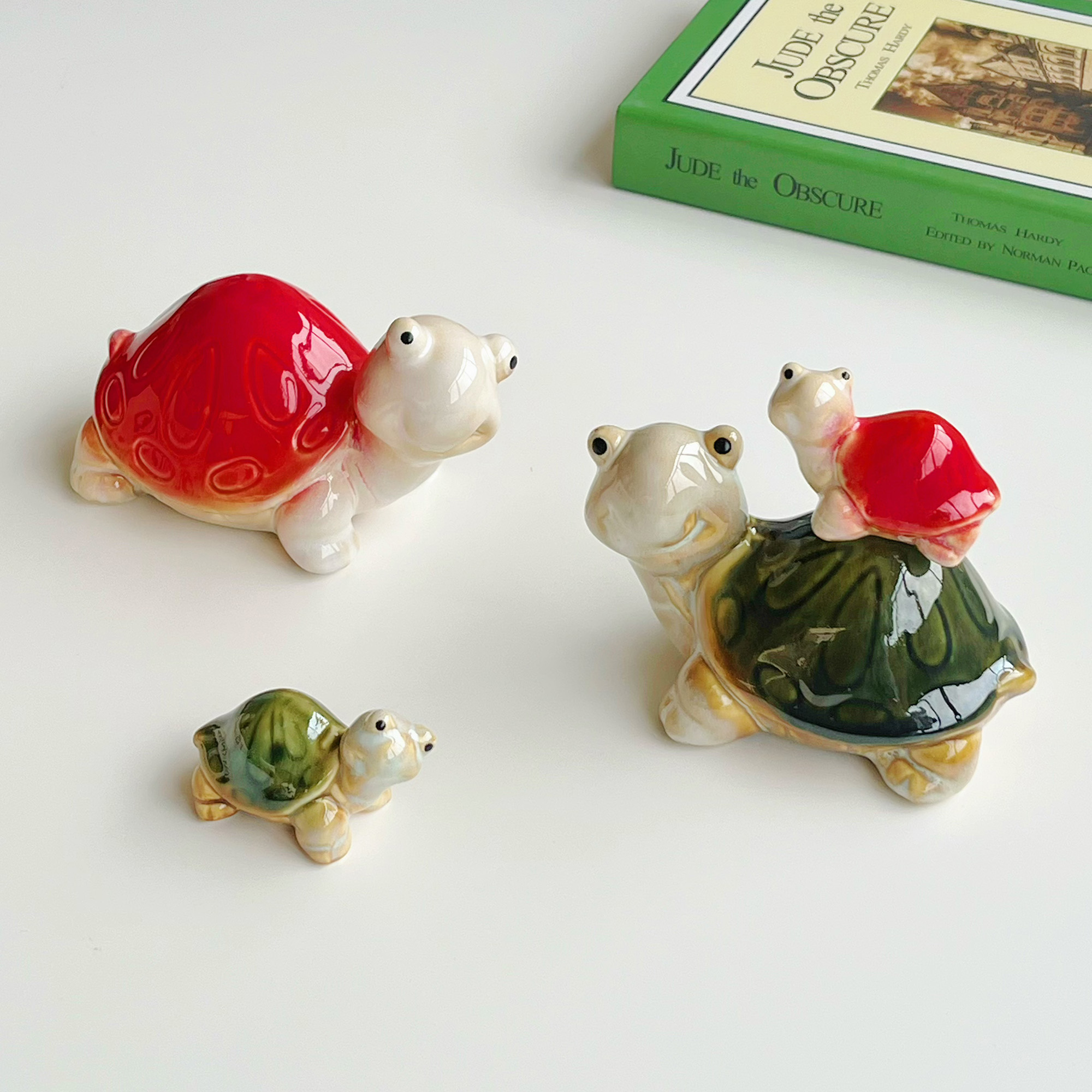 创意陶瓷小乌龟儿童房装饰摆件室外庭院鱼缸鱼池造景迷你可爱礼物
