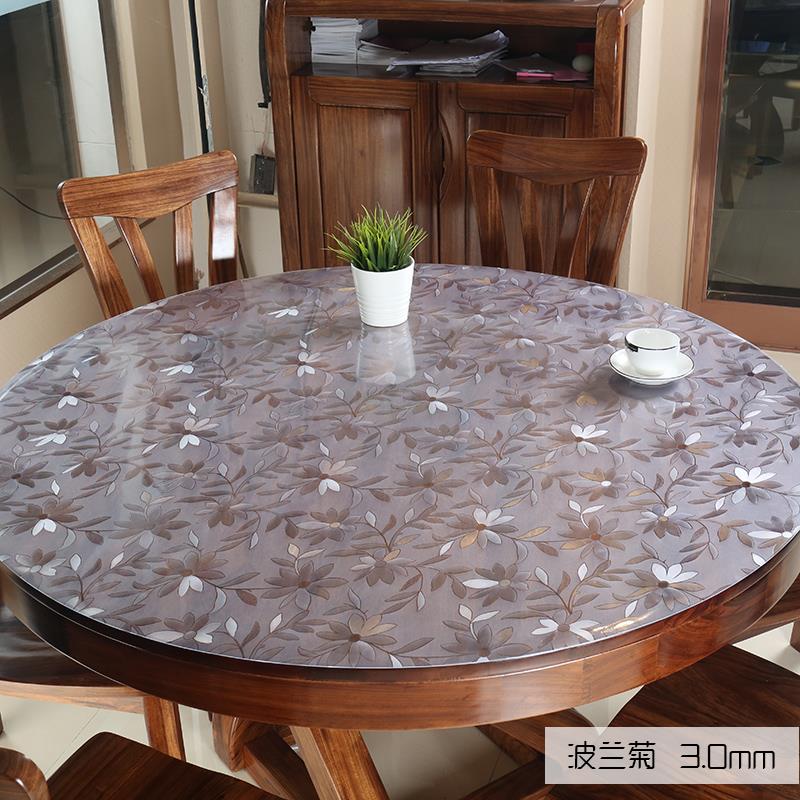 pvc软玻璃2米小圆桌布防水防油免洗北欧餐厅隔热垫圆形台垫歺桌垫