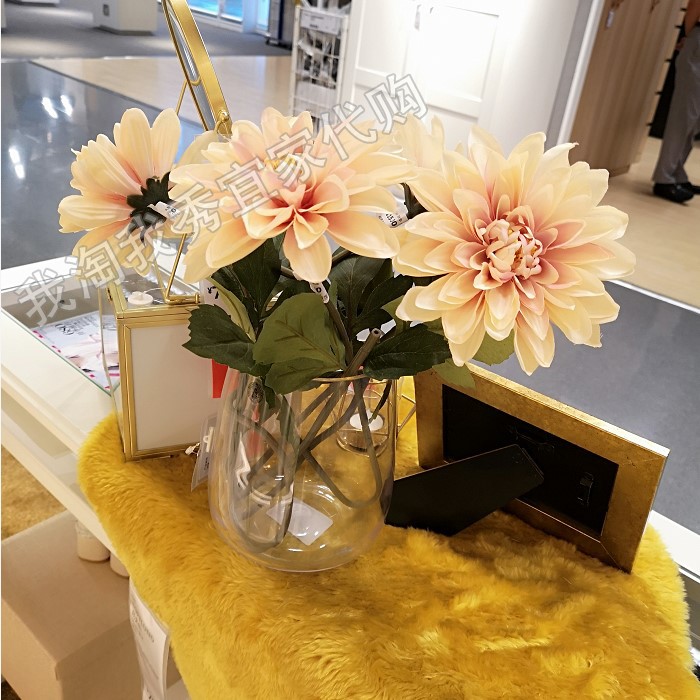 宜家国内代购 免代购费 比莱纳 花瓶 透明玻璃 黄色大丽花