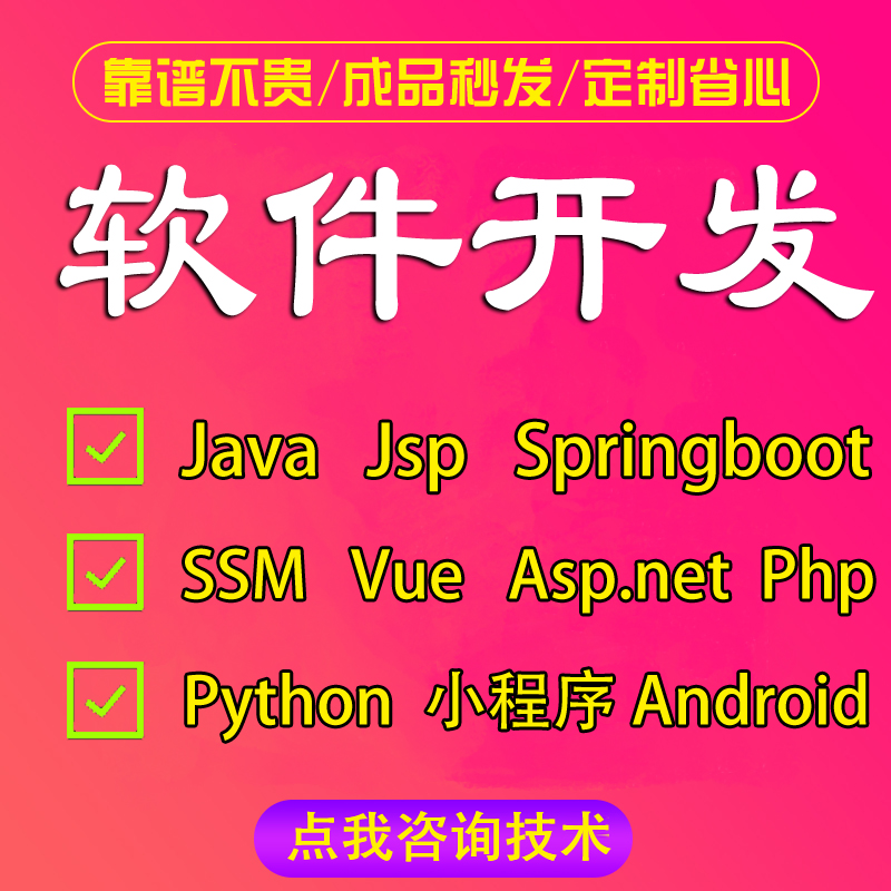 计算机程序设计java开发php网站jsp软件python代做安卓Net定制APP