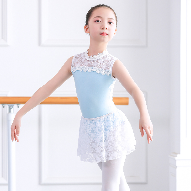 儿童舞蹈服夏季女童芭蕾舞服练功服跳舞服装夏天女孩短袖形体服