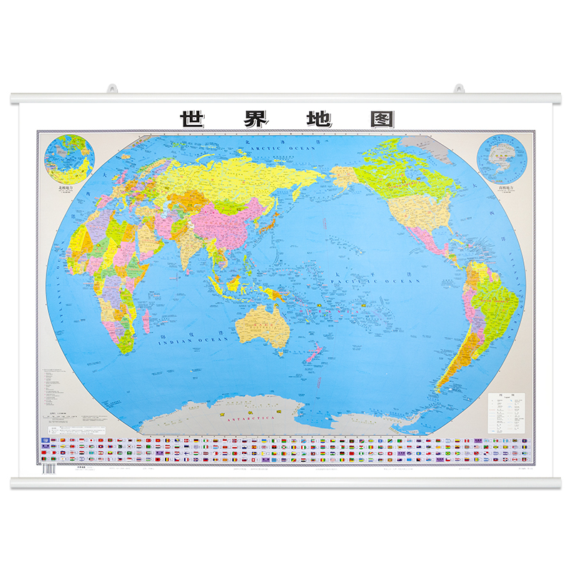 【高清升级版】世界地图2023年新版 世界地图挂图 约1.1米*0.8米 双面防水覆膜 地图全国商务办公室教室学生家用