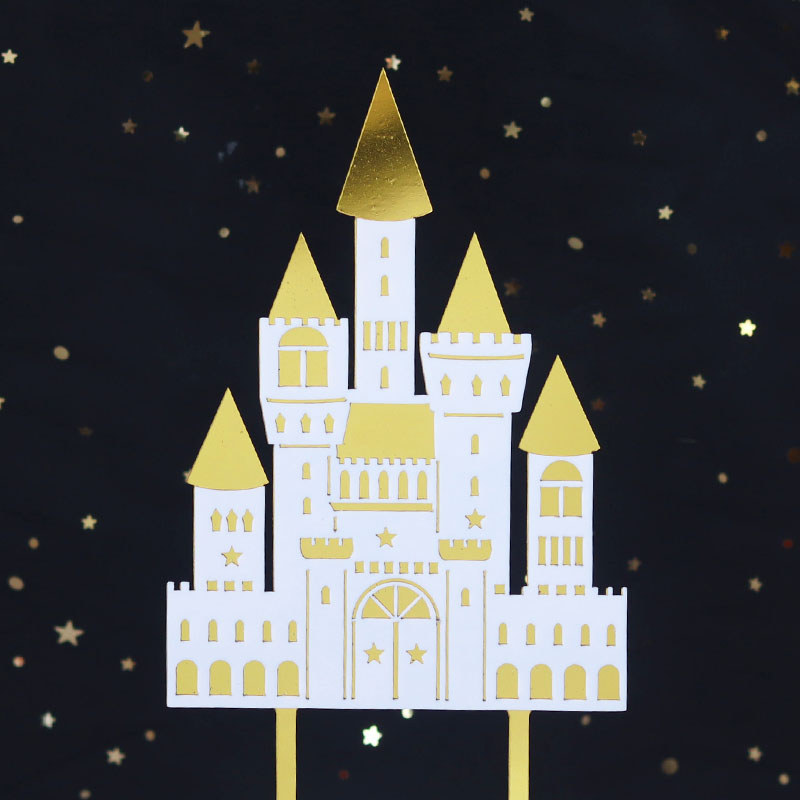 城堡蛋糕装饰立体多层卡通通话王子公主浪漫气氛布置插牌插件摆件