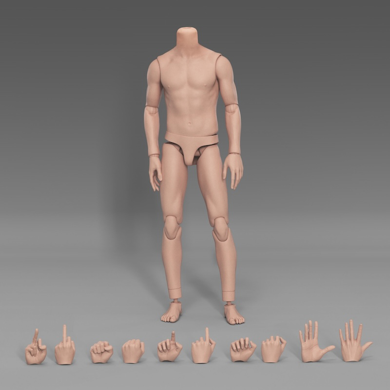 模核1/6可动肌肉兵人配件男素体美术绘画素描人体手办模型人偶bjd