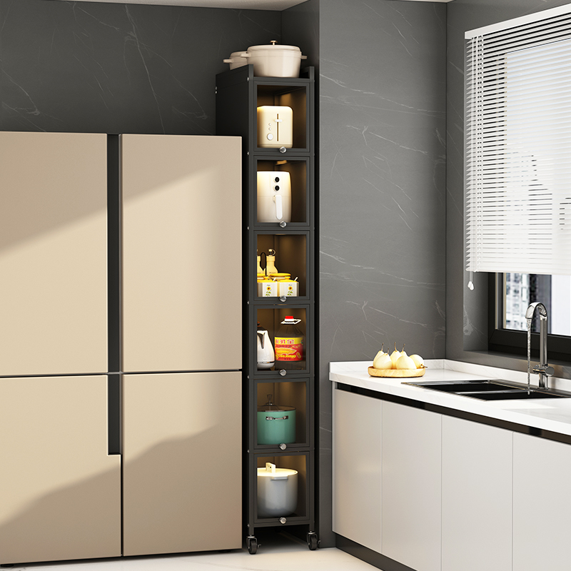 厨房夹缝置物架落地多层小尺寸冰箱缝隙侧收纳超窄边柜靠墙储物柜