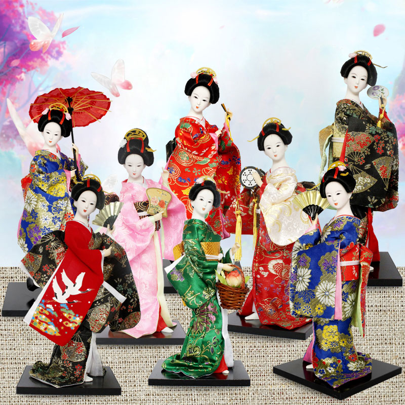 日本人形人偶艺妓绢人和服娃娃餐厅婚庆日式摆件桌面装饰礼品人物