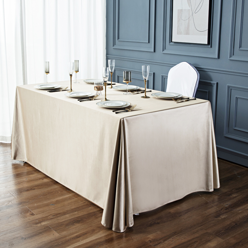 桌布定制会议室酒店餐桌台布长方形甜品台布置白色高级感超大桌布