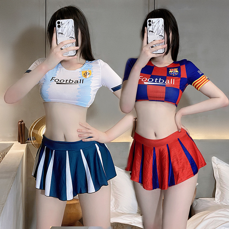 世界杯足球宝贝制服酒吧DS跳舞半身超短裙露脐啦啦队服情调女套装