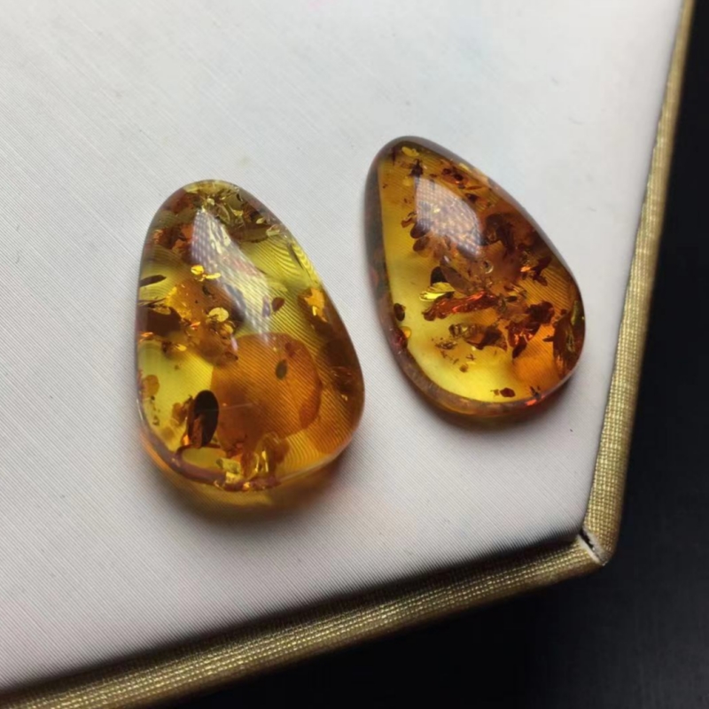 天然花珀吊坠(Ambrum) 蜜蜡琥珀 Amber 树脂(松脂)化石 有机宝石