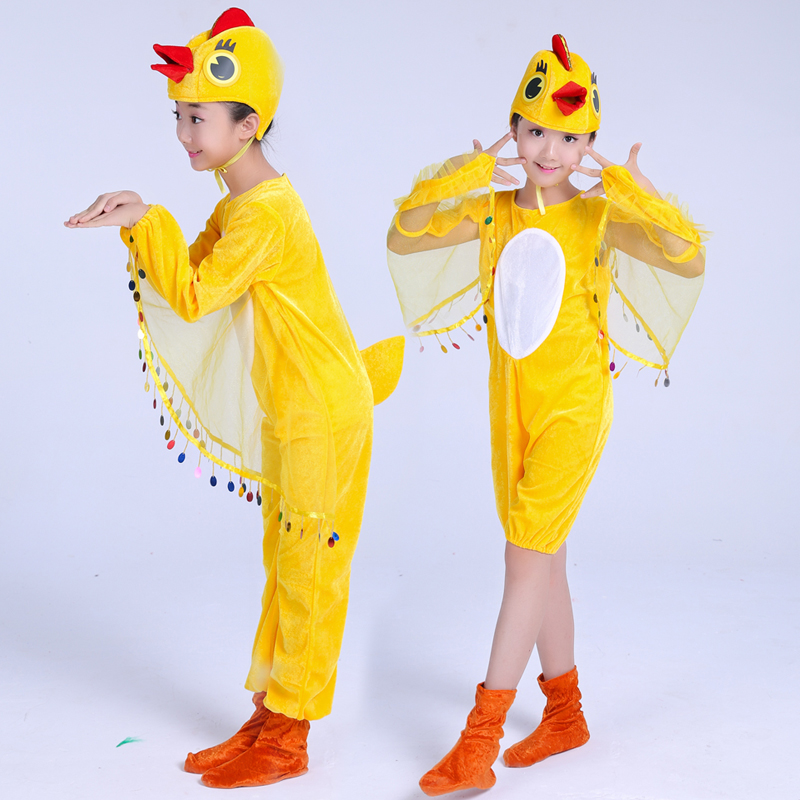 儿童动物演出服丑小鸭话剧鸭妈妈表演服猴子捞月吃西瓜小鸟小鸡服