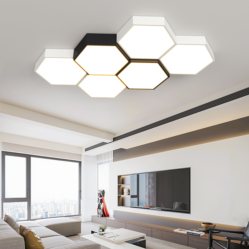现代客厅装简单灯