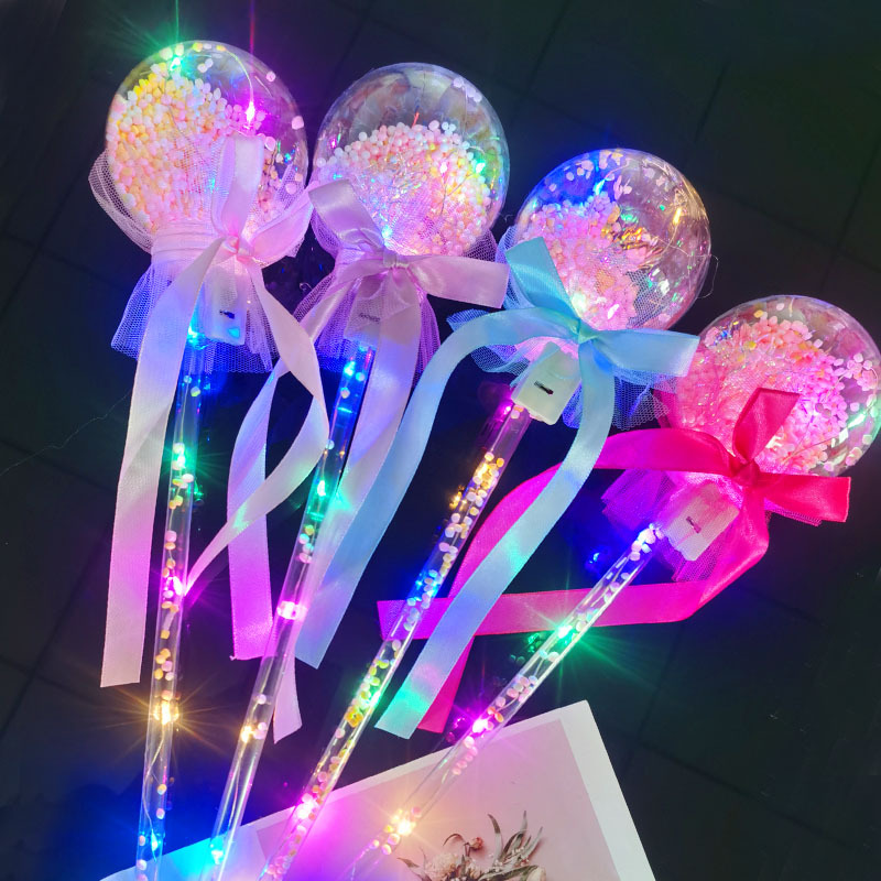 地推新款仙女棒荧光棒星空球波波球魔法棒闪光棒幼儿园活动小礼品
