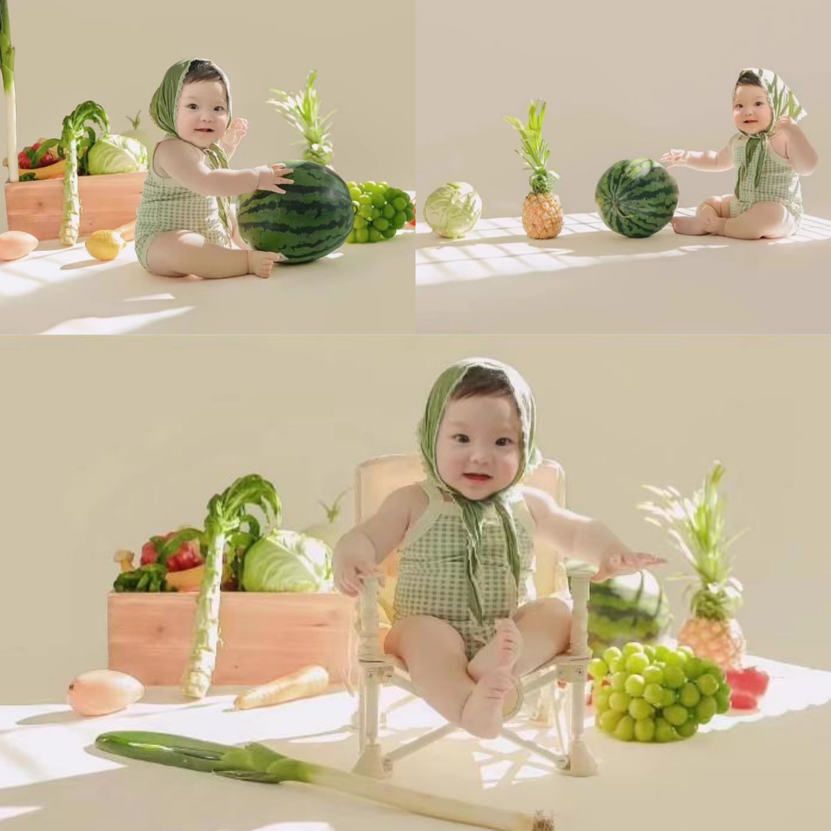 儿童摄影服装开荤仪式蔬菜水果宝宝百天照周岁照拍照服装拍摄道具