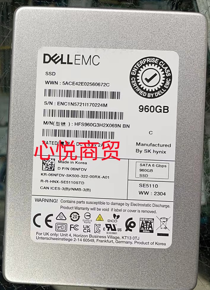 DELL 戴尔 06NFDV HFS960G3H2X069N 服务器SSD固态硬盘 960G SATA