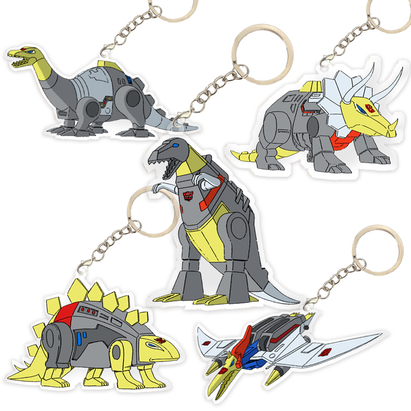 变形金刚机械恐龙形态钢索亚克力钥匙扣创意个性小挂件动漫卡通