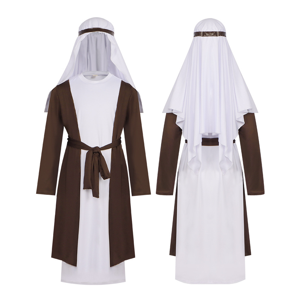沙特阿拉伯儿童cosplay服装 中东阿联酋牧羊人演出服迪拜长老服