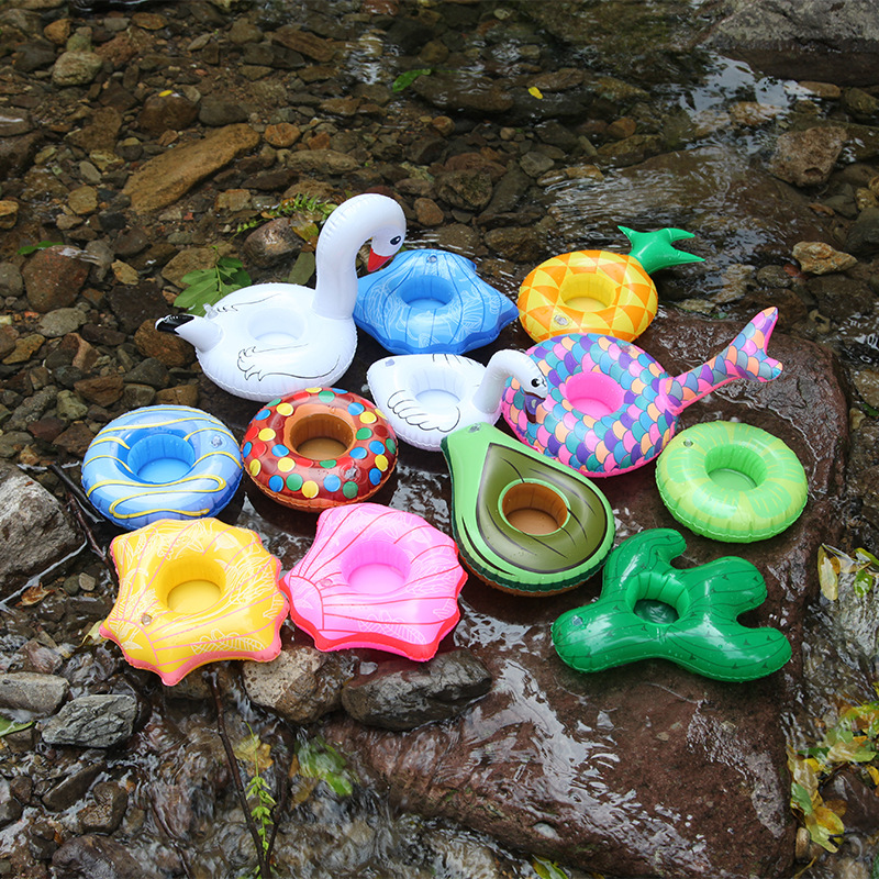 2022年儿童新玩具物动充气杯垫创意杯托水上游戏漂浮托盘泳池玩具