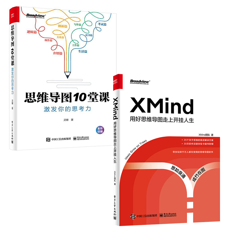 【全2册】XMind：用好思维导图走上开挂人生思维导图10堂课：激发你的思考力 xmind办公效率Xmind 2020x计算机与互联网电子工业
