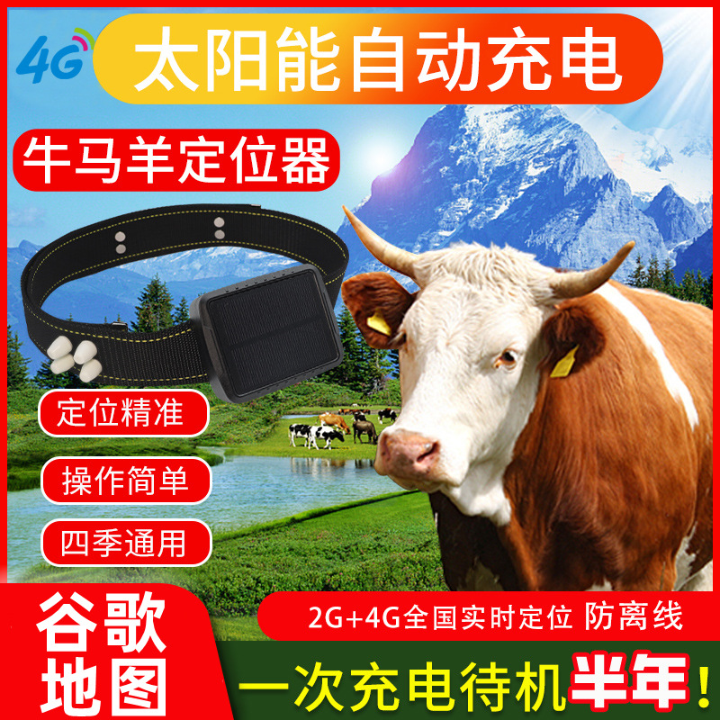 4G定位器太阳能定位追踪器 GPS放牧牛羊马防水防盗防丢失北斗卫星
