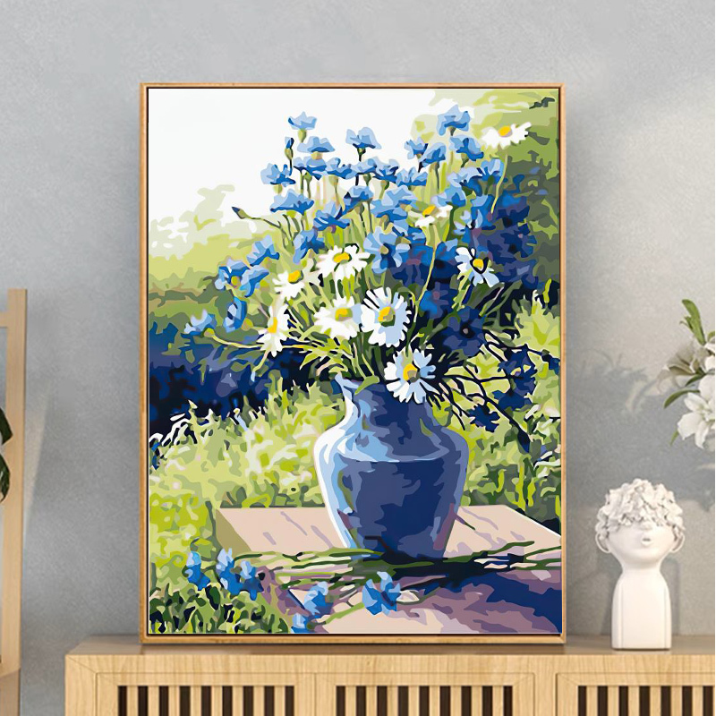 花卉diy数字油画简单手绘填充填色油彩画高级感丙烯装饰风景油画