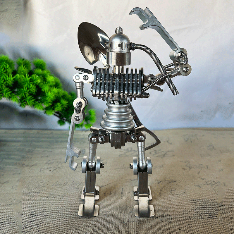 金属不锈钢机器人模型工艺品手工钢铁巨人手脚可调节送孩子礼物